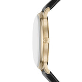 Emporio Armani Minimalist Green Dial Black Leather Strap Watch for Men - AR11601