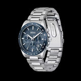 Hugo Boss Strike Chronograph Blue Dial Silver Steel Strap Watch for Men - 1514240