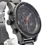 Nixon 51-30 Chronograph Black Dial Black Steel Strap Watch for Men - A083-2298