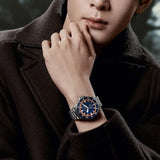 Emporio Armani Sea Explorer Blue Dial Silver Steel Strap Watch for Men - AR60090