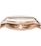 Emporio Armani Mia Meccanico Mother of Pearl Dial Rose Gold Steel Strap Watch for Women - AR60072