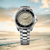 Seiko Prospex Polygonal Divers Automatic Pearl White Dial Silver Steel Strap Watch for Men - SPB481J1