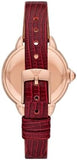 Emporio Armani Mia Mother of Pearl Dial Red Leather Strap Watch for Women - AR11646
