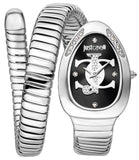 Just Cavalli Glam Evo 5 Black Dial Silver Steel Strap Watch for Women - JC1L227M0025
