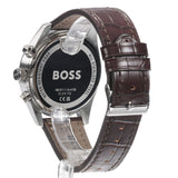 Hugo Boss Skytraveller Chronograph Blue Dial Brown Leather Strap Watch for Men - 1514194