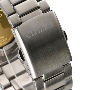 Citizen Mechanical Automatic Orange Dial Silver Steel Strap Watch for Men - NJ0128-80X