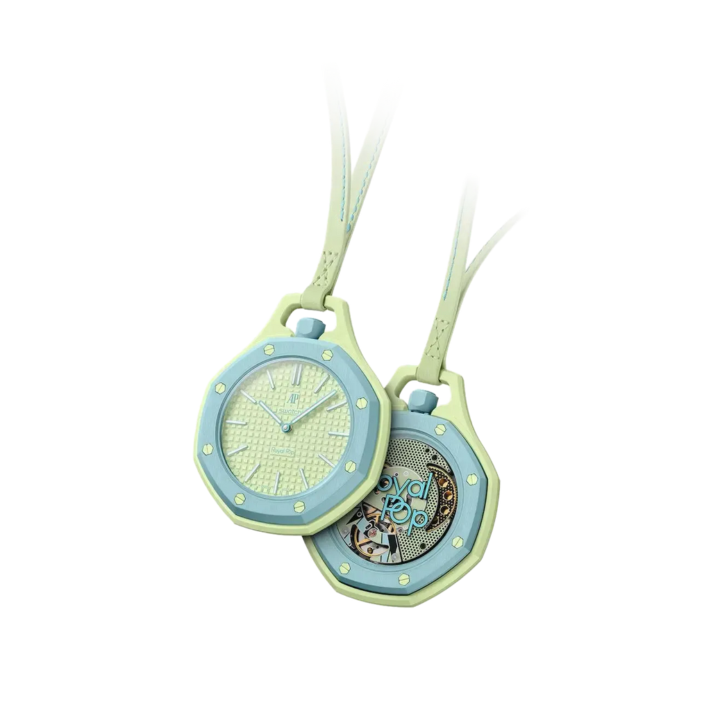 Swatch x AP Royal Pop Lime Green Dial Lime Green leather Lanyard Watch for Men - Blaue Acht