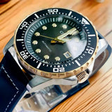 Citizen Mechanical Automatic Black Dial Black Leather Strap Watch for Men - NJ0176-10E