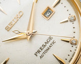 Seiko Presage Cocktail Time Automatic Diamonds White Dial Two Tone Steel Strap Watch for Women - SRE010J1