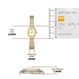 Tory Burch Oval White Dial Two Tone Steel Strap Watch for Women - TBW6033