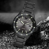 Emporio Armani World Explorer Black Dial Black Steel Strap Watch for Men - AR11398