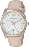 Emporio Armani Tazio Mother of Pearl Dial Pink Leather Strap Watch for Women - AR6133