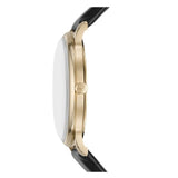 Emporio Armani Minimalist Green Dial Black Leather Strap Watch for Men - AR11601