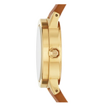 Tory Burch Collins Quartz White Dial Brown Leather Strap Watch for Women - TBW1304