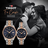 Tissot Ballade Quartz Blue Dial Two Tone Steel Strap Watch for Men - T156.410.22.041.00