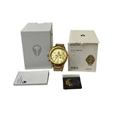 Nixon 51-30 Chronograph Gold Dial Gold Steel Strap Watch for Men - A083-502