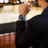 Seiko Presage Cocktail Time Automatic Blue Dial Silver Steel Strap Watch for Men - SRPB41J1