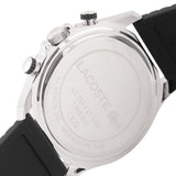 Lacoste Neoheritage Chronograph Blue Dial Black Silicone Strap Watch for Men - 2011252