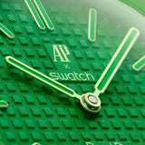 Swatch x AP Royal Pop Green Dial Green Leather Lanyard Watch for Men - Green Eight
