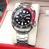 Seiko Prospex Sea Turtle Automatic Black Dial Silver Steel Strap Watch for Men - SRP789K1