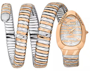 Just Cavalli Taglio Silver Dial Two Tone Steel Strap Watch for Women - JC1L226M0065