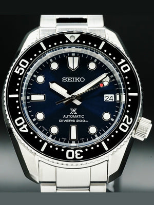 Seiko Prospex Marinemaster Automatic Scuba Divers Blue Dial Silver Steel Strap Watch for Men - SPB187J1