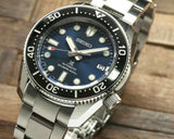 Seiko Prospex Marinemaster Automatic Scuba Divers Blue Dial Silver Steel Strap Watch for Men - SPB187J1