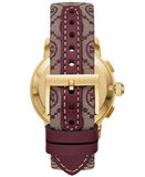 Tory Burch The Tory Chronograph White Dial Maroon Jacquard Strap Watch for Women - TBW1051