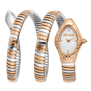 Just Cavalli Aurela White Dial Two Tone Steel Strap Watch for Women - JC1L374M0065