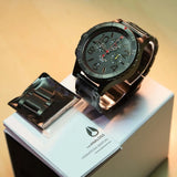 Nixon 48-20 Chrono Black Dial Black Steel Strap Watch for Men - A486-1320