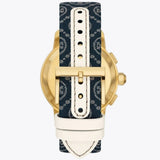 Tory Burch The Miller Chronograph Blue Dial Blue Jacquard Strap Watch for Women - TBW1038