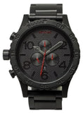 Nixon 51-30 Chronograph Black Dial Black Steel Strap Watch for Men - A083-2298