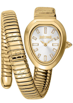 Just Cavalli Aversa Silver Dial Gold Steel Strap Watch for Women - JC1L222M0025