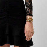 Just Cavalli Glam Evo 5 Red Dial Gold Steel Strap Watch for Women - JC1L228M0045