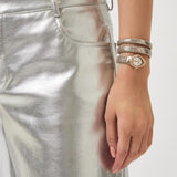 Just Cavalli Mesmerizing White Dial Two Tone Steel Strap Watch for Women - JC1L304M0075