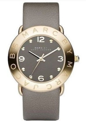 Marc Jacobs Amy Grey Dial Grey Leather Strap Watch for Women - MBM1153