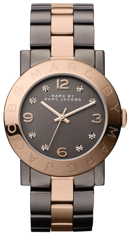 Marc Jacobs Amy Grey Dial Two Tone Steel Strap Watch for Women - MBM3195