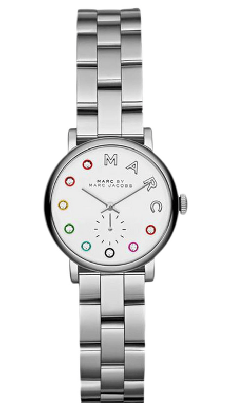 Marc Jacobs Baker Dexter White Dial Silver Steel Strap Watch for Women - MBM3423