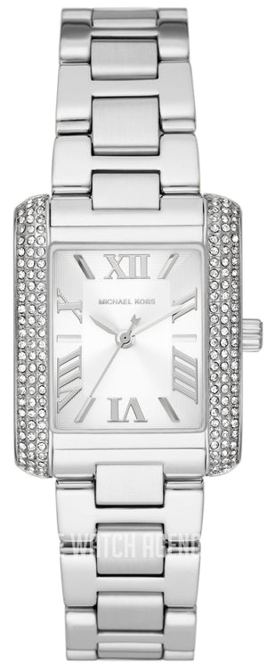 Michael Kors Emery Three-Hand Crystals White Dial Silver Steel Strap Watch for Women - MK4642