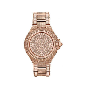 Michael Kors Camille Crystal Rose Gold Dial Rose Gold Steel Strap Watch for Women - MK5862