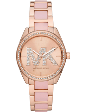 Michael Kors Janelle Analog Rose Gold Dial Two Tone Steel Strap Watch For Women - MK4731