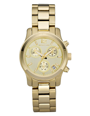 Michael Kors Runway Gold Dial Gold Steel Strap Watch for Women - MK5384