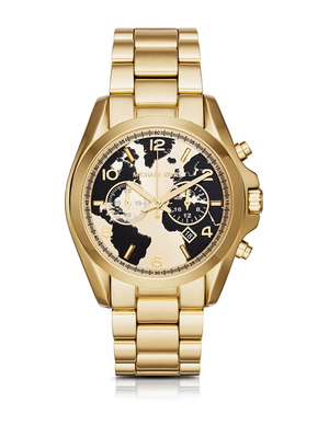 Michael Kors Bradshaw Stop Hunger Black Gold Dial Gold Steel Strap Watch for Women - MK6272