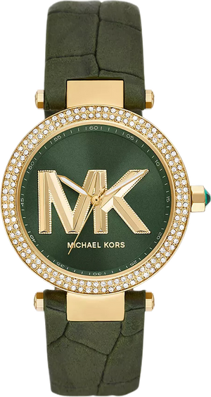Michael Kors Parker Green Dial Green Leather Strap Watch For Women - MK4724