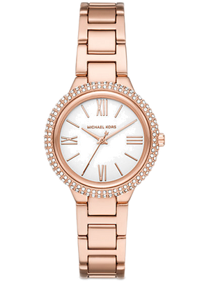 Michael Kors Taryn Quartz White Dial Rose Gold Steel Strap Watch For Women - MK4460