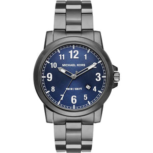 Michael Kors Paxton Analog Blue Dial Grey Steel Strap Watch For Men - MK8499
