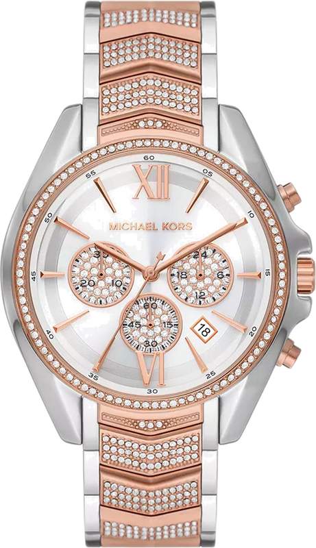 Michael Kors Whitney Chronograph Silver Dial Two Tone Steel Strap Watch For Women - MK7225