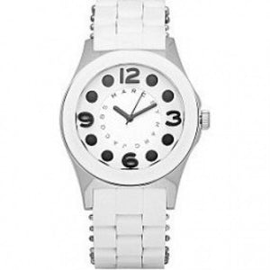 Marc Jacobs Pelly White Dial White Silicone Strap Watch for Women - MBM2503