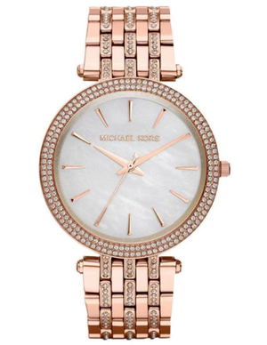 Michael Kors Darci Mother of Pearl Dial Rose Gold Steel Strap Watch for Women - MK3220