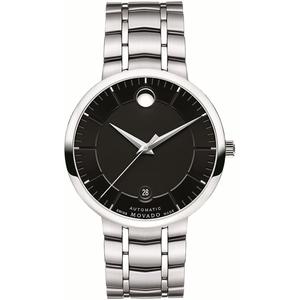 Movado 1881 Automatic Black Dial Silver Steel Strap Watch for Men - 606914
